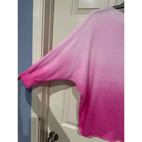 NWOT Pink Ombre Doleman Sleeves Crystal Sweater Women's sz Small - Picture 5 of 5